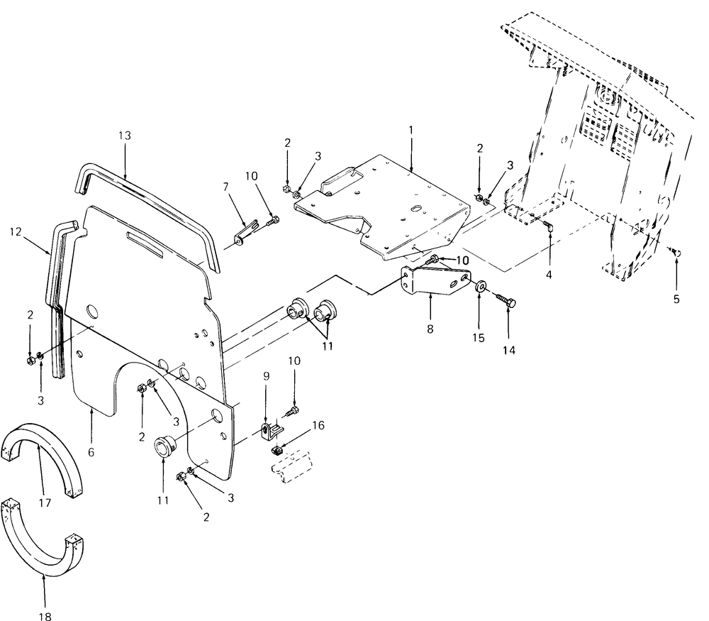 Battery Tray And Heat Baffle Diagram and Parts List for 1861 821060-836000-140671100-142663100 Cub Cadet Lawn Tractor